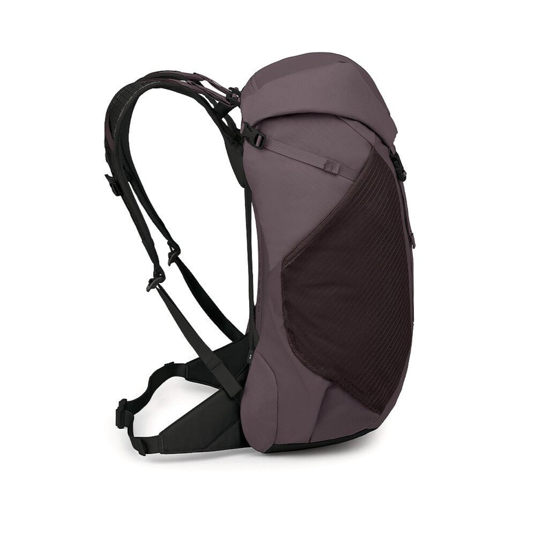 Osprey Hikelite LT 30 Zaino da 30 L ultraleggero da trekking ed escursionismo con schienale ventilato AirSpeed, tasche laterali in rete elasticizzata, spallacci ergonomici e chiusura a cappuccio con fibbie per outdoor su sfondo bianco.