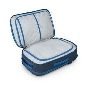 Osprey Transporter Travel Pack 44 zaino da viaggio da 44 litri con spallacci imbottiti, maniglia laterale e scomparti con cerniera in tessuto tecnico robusto. Ideale come bagaglio a mano per outdoor e trekking.