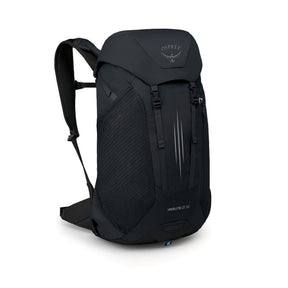 Osprey Hikelite LT 30 Zaino da 30 L ultraleggero da trekking ed escursionismo con schienale ventilato AirSpeed, tasche laterali in rete elasticizzata, spallacci ergonomici e chiusura a cappuccio con fibbie per outdoor su sfondo bianco.