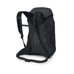 Osprey Hikelite LT 30 Zaino da 30 L ultraleggero da trekking ed escursionismo con schienale ventilato AirSpeed, tasche laterali in rete elasticizzata, spallacci ergonomici e chiusura a cappuccio con fibbie per outdoor su sfondo bianco.