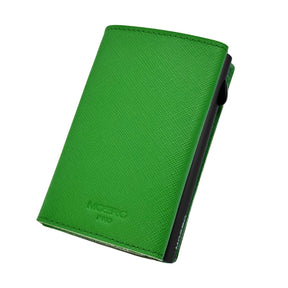 MOERO | PRO ZIP SAFFIANO EMERALD GREEN - Portafoglio