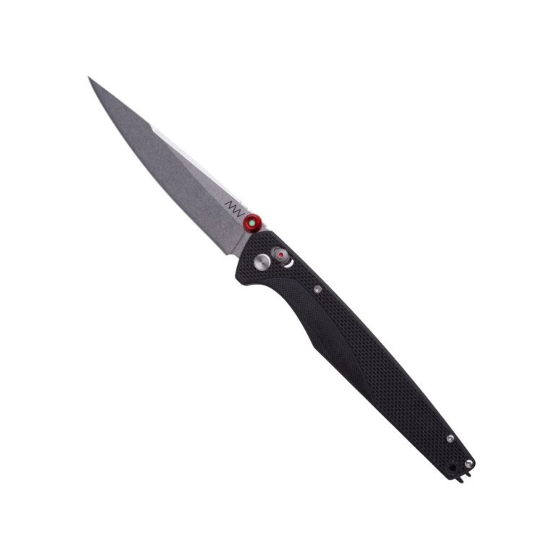 Coltello chiudibile EDC ACTA NON VERBA A300 con lama liscia stile drop point dal profilo dritto e sottile. Impugnatura ergonomica zigrinata ad alto grip dotata di meccanismo di blocco e pulsante di sicurezza laterale. Ideale per porto quotidiano ed escursionismo.