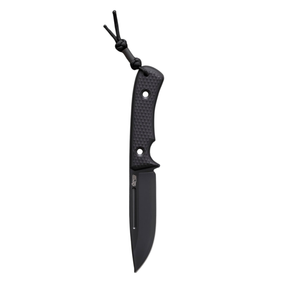 TRC South Pole DLC Black Coltello a lama fissa in acciaio Vanadis 4 extra con rivestimento DLC resistente all'usura e manico in G10. Include fodero Kydex con passante in nylon. Progettato per uso esterno e sopravvivenza in condizioni estreme.