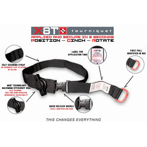 RCR MEDICAL X8T-T2G TACTICAL TOURNIQUET laccio emostatico tattico con sistema di tensionamento a verricello per controllo emorragie equipaggiamento medico primo soccorso