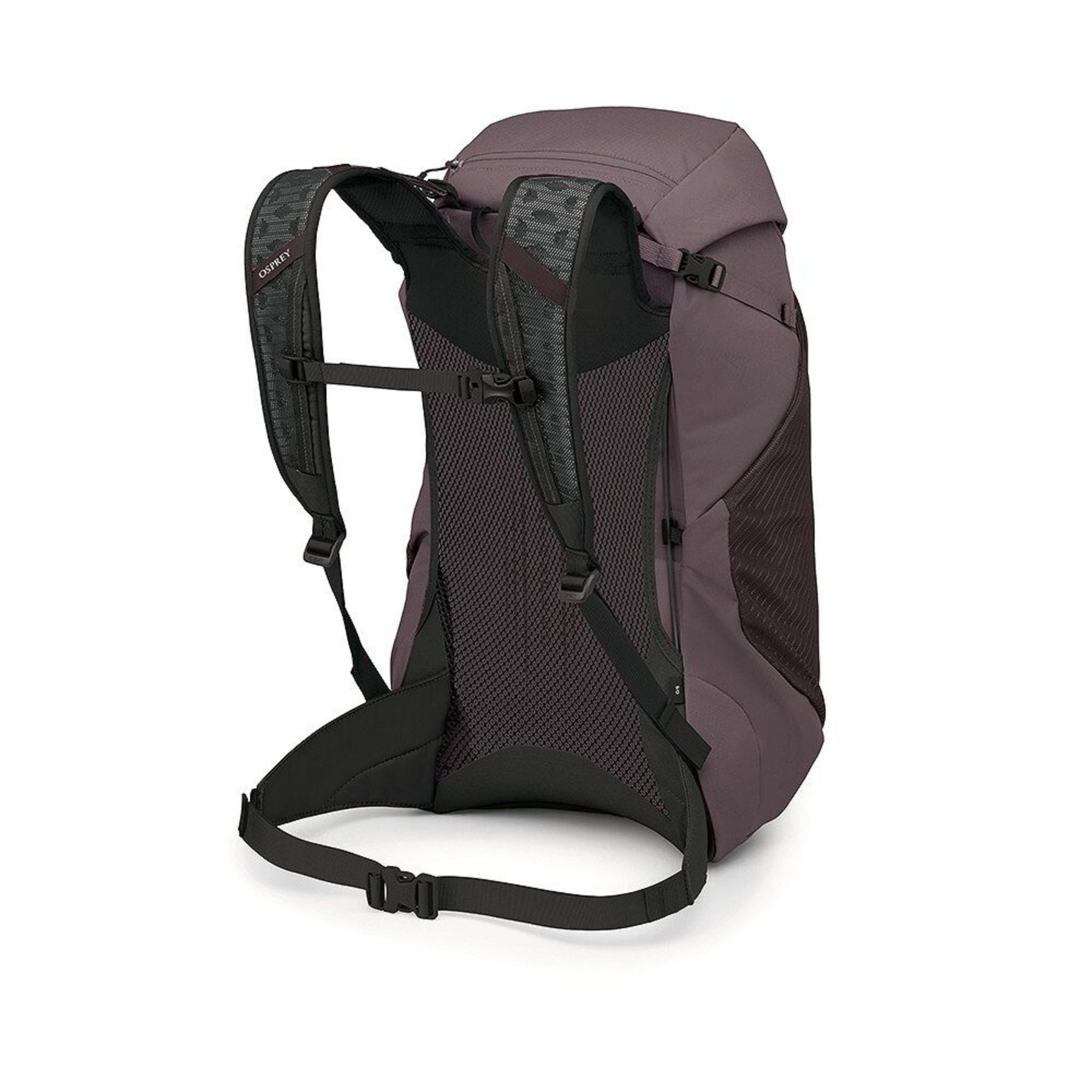 Osprey Hikelite LT 30 Zaino da 30 L ultraleggero da trekking ed escursionismo con schienale ventilato AirSpeed, tasche laterali in rete elasticizzata, spallacci ergonomici e chiusura a cappuccio con fibbie per outdoor su sfondo bianco.