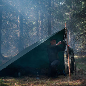 Savotta Laavu Tarp 275 x 275 telo da campeggio e sopravvivenza montato a capanna per rifugio outdoor e bushcraft