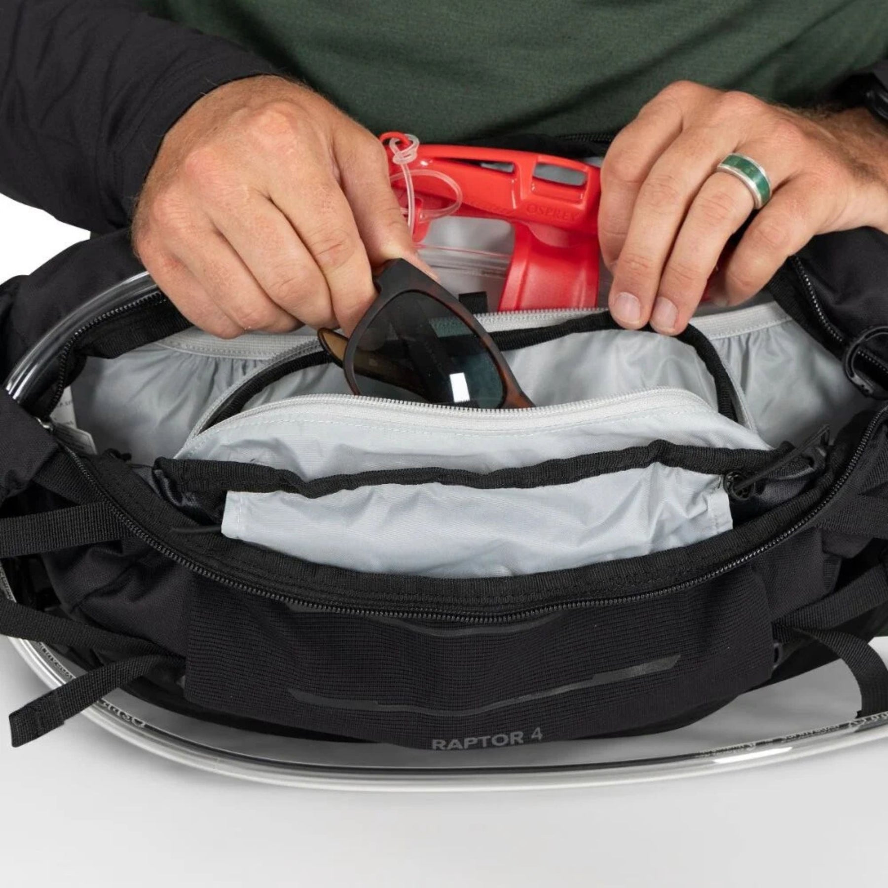 OSPREY RAPTOR 4 marsupio da ciclismo 4 litri con sistema di idratazione integrato scomparti con cerniera e tasche portaoggetti ideale per escursioni in mountain bike e ciclismo