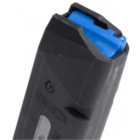 UTG PD933 Polymer Windowed Magazine Caricatore in polimero ad alta resistenza da 33 colpi calibro 9mm compatibile con Glock dotato di finestra laterale per il controllo rapido delle munizioni residue e elevatore blu ad alta visibilità per massima affidabilità nel tiro