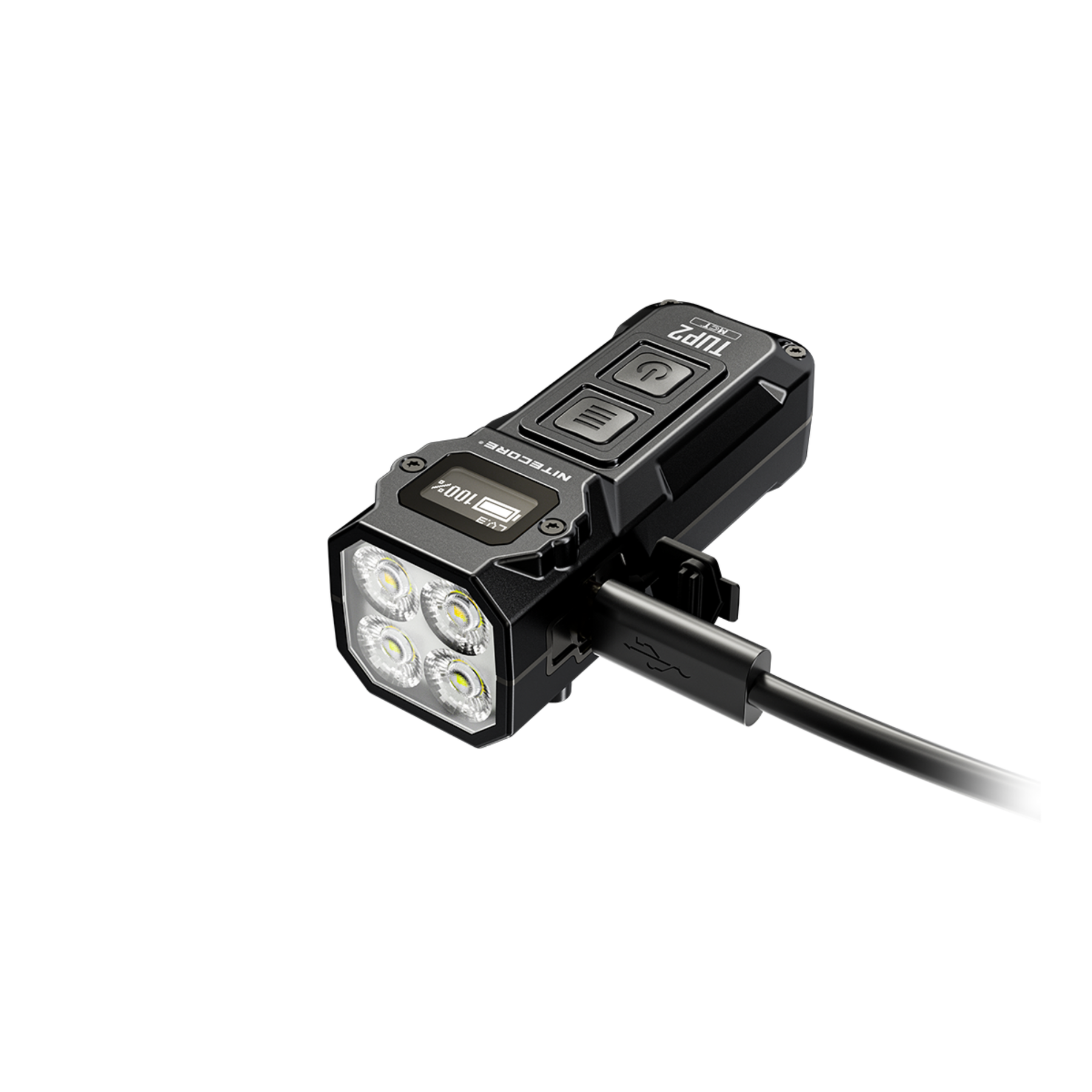 Torcia portachiavi ricaricabile Nitecore TUP2 con display OLED, potenza massima di 1200 lumen, corpo in alluminio, compatta, ideale per l'uso quotidiano (EDC)