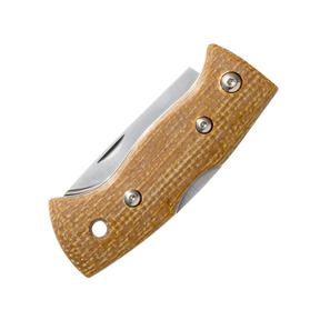 Helle Berget Coltello chiudibile robusto con lama in acciaio inossidabile Sandvik 12C27 e manico ergonomico in Micarta sagomata per una presa sicura dotato di sistema di blocco affidabile e design scandinavo funzionale ideale per bushcraft attività outdoor e porto quotidiano