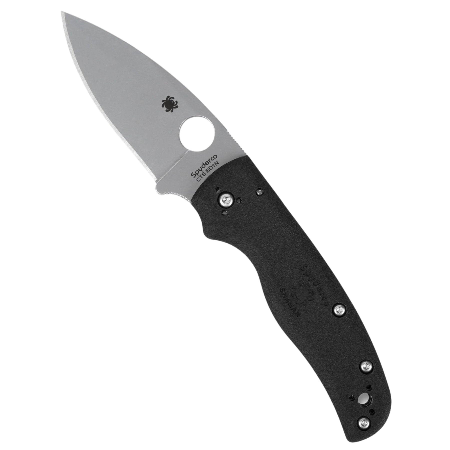 Spyderco Shaman Lightweight FRN coltello chiudibile EDC con lama in acciaio CTS BD1N foro SpyderHole blocco Compression Lock e impugnatura ergonomica in nylon rinforzato con fibra di vetro per uso quotidiano e outdoor
