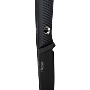 TRC Knives Classic Freedom DLC coltello a lama fissa da outdoor e bushcraft con lama Drop Point rivestita in DLC manico zigrinato con texture antiscivolo e passanti per il cordino completo di fodero in Kydex per il trasporto sicuro