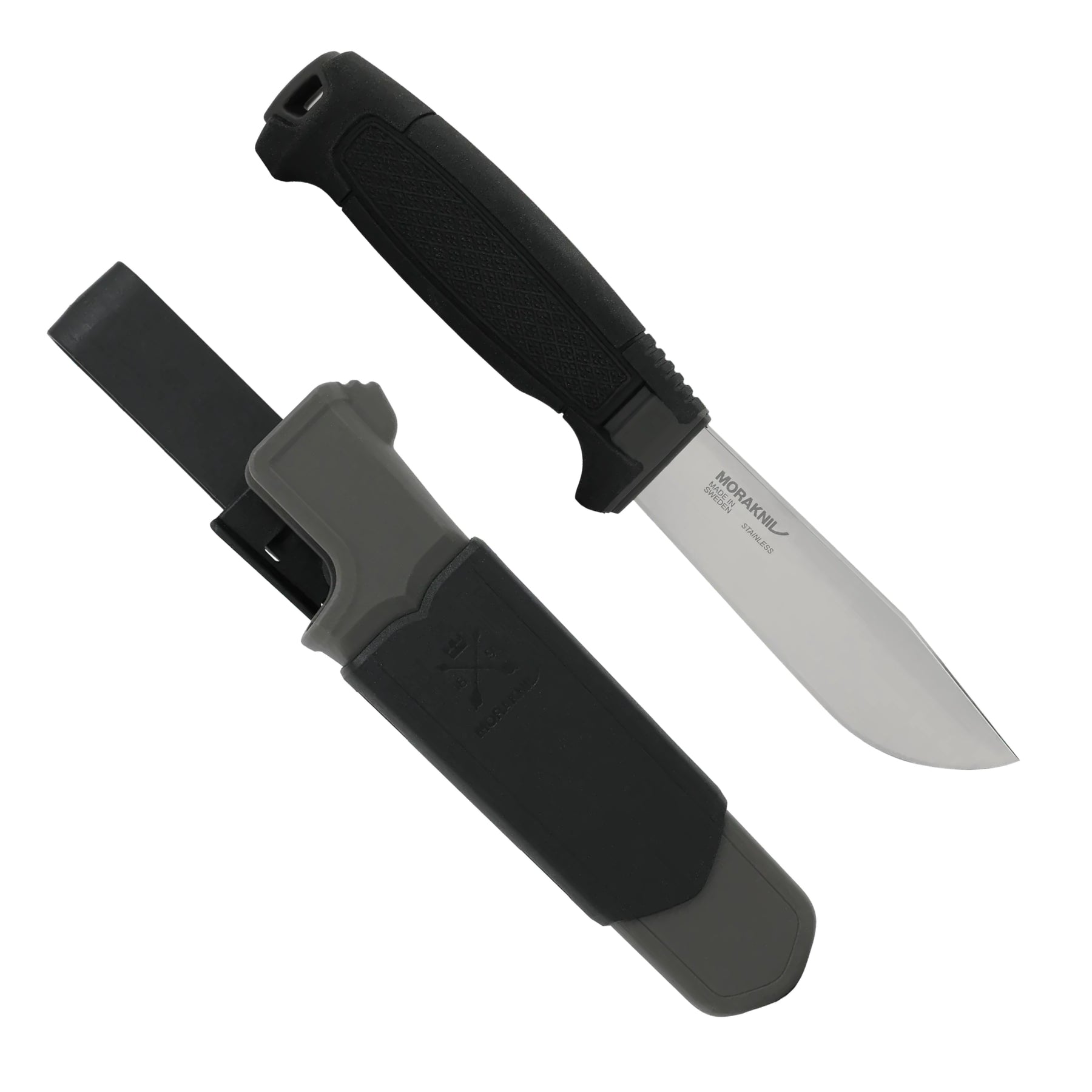 Morakniv Amberg Full Flat coltello a lama fissa con affilatura piana a tutta altezza, impugnatura ergonomica testurizzata ad alto grip con guardia salvadita e foro per cordino, ideale per outdoor, bushcraft ed escursionismo.