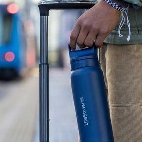 LIFESTRAW | GO SERIES STAINLESS STEEL - Borraccia filtrante isolata - BackPacco - BP-LIFESTRAW-LGV425BKWW