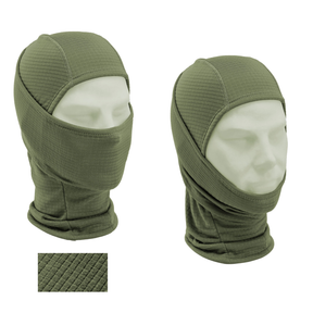 Balaclava o collare termico multifunzione Defcon 5, realizzata in tessuto traspirantee antivento con trama ripstop/waffle, per protezione dal freddo in attività tattiche, militari e outdoor