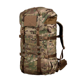 Zaino tattico SAVOTTA KANTAMUS 60L con sistema MOLLE, spallacci imbottiti e cintura ventrale, ideale per escursioni, campeggio e uso militare, disponibile su backpacco.it