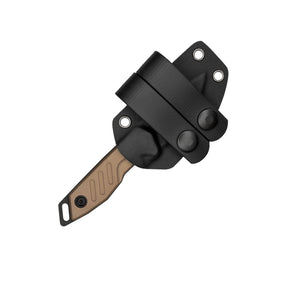 Extrema Ratio BFK NANO coltello a lama fissa neck knife compatto con lama drop point in acciaio, guancette ergonomiche sagomate e foro passante per cordino da porto al collo o EDC tattico