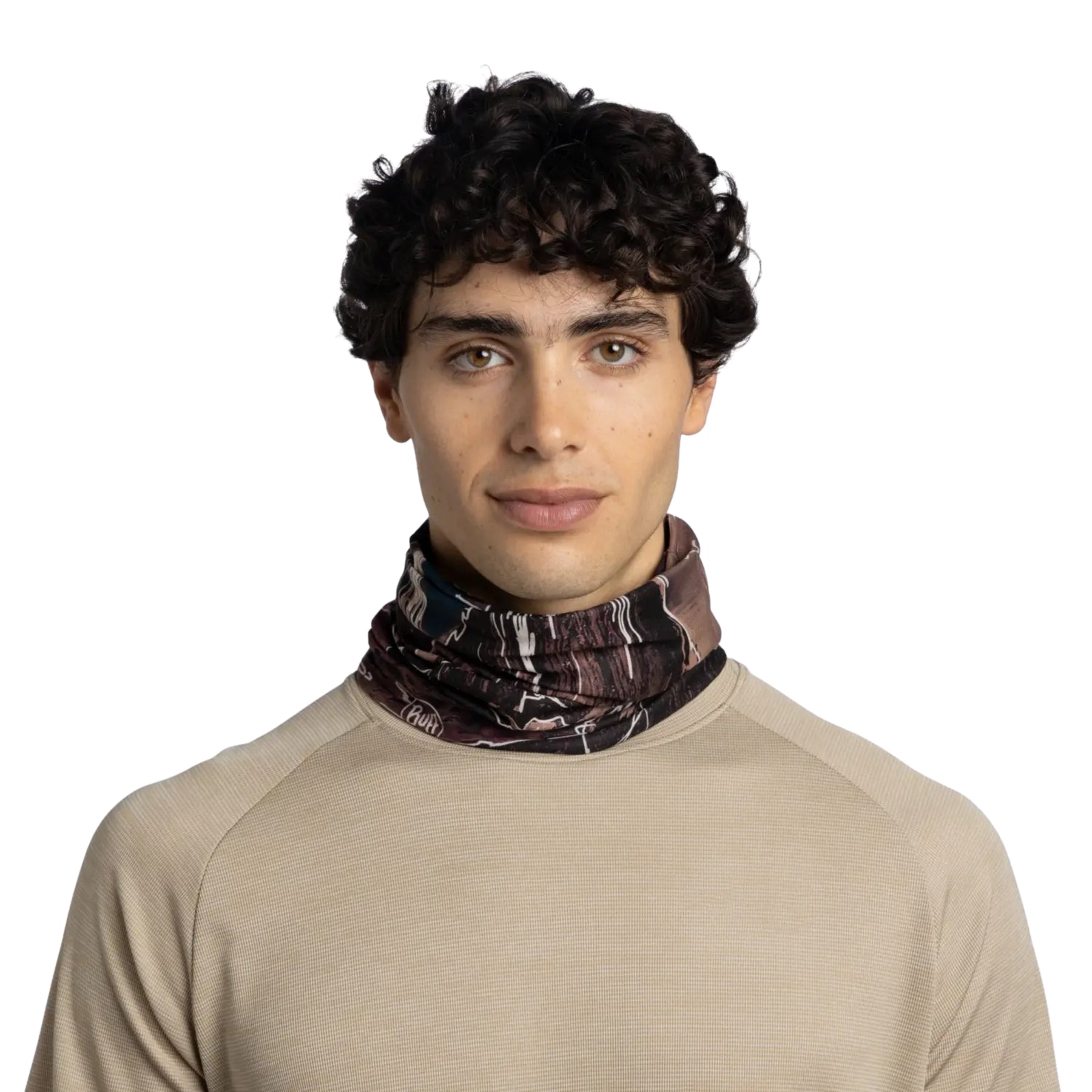 Buff Coolnet UV Neckwear Insect Shield TEROY MULTI scaldacollo multifunzionale repellente per insetti con protezione solare UPF 50+. Fascia elastica traspirante senza cuciture con logo visibile, ideale per trekking e attività all'aperto.