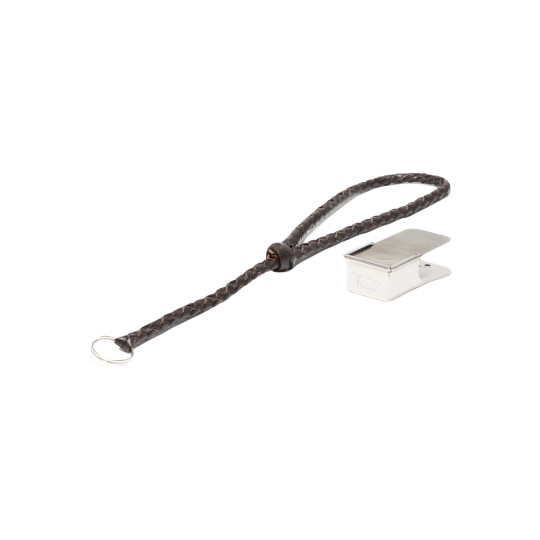 ACME Clicker No. 470 in Ottone lucido e molla in acciaio, con forte suono conciso per l'addestramento di cani. Include il Cinturino da polso in pelle 107.5; riproduzione dell'originale utilizzato il D-Day (4,9 x 2,4 x 1,5 cm).