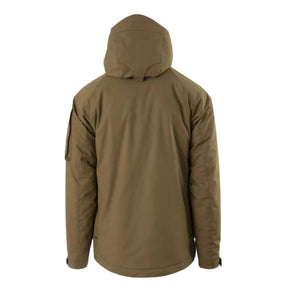 Helikon-Tex Winter Yukon Jacket giacca invernale tecnica con cappuccio regolabile imbottito, zip frontale a doppio cursore, tasche pettorali con cerniera, pannello a strappo sulla manica e fondo regolabile vista a tre quarti per outdoor