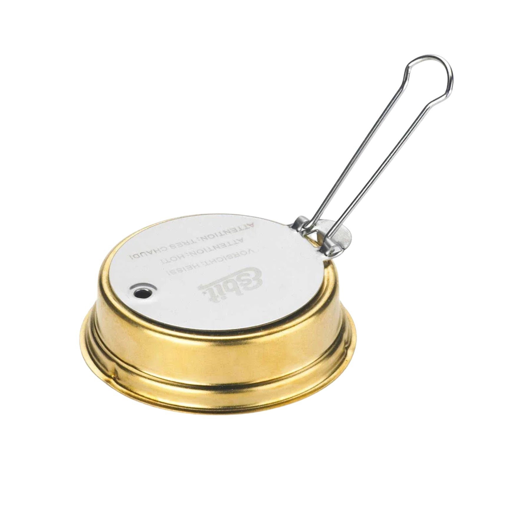 Esbit Alcohol Burner fornello ad alcool compatto in ottone con tappo a vite ermetico, guarnizione in gomma e regolatore di fiamma con manico pieghevole per cucina da campo, trekking, campeggio e bushcraft