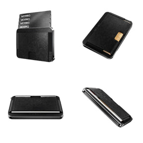 Moero M2 Ultra Saffiano portafoglio MagSafe sottile con localizzatore integrato compatibile con Apple Find My. 