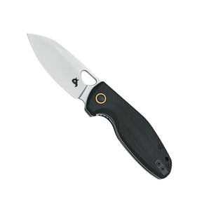 Black Fox Puffy coltello chiudibile EDC con lama drop point foro per apertura pollice blocco liner lock e clip da tasca reversibile per porto quotidiano e outdoor