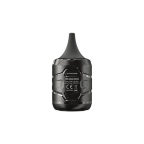 Nitecore BB Nano Wired soffiatore elettronico portatile per pulizia fotocamera, sensori e lenti ottiche, alimentazione USB-C, motore da 40.000 RPM, pressione aria 3 kPa e ugello protettivo in silicone per manutenzione e fotografia.