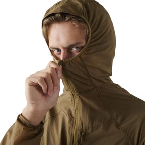 Giacca a vento Helikon-Tex Tramontane in Windpack Nylon, colore Coyote, ultraleggera, antivento e comprimibile