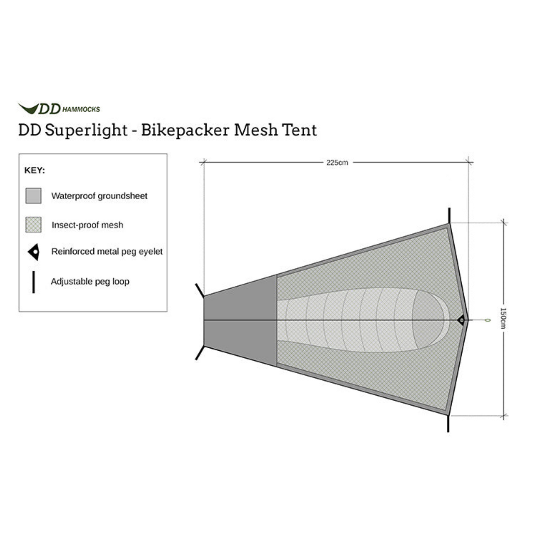 DD | SUPERLIGHT BIKEPACKER MESH TENT - Tenda zanzariera
