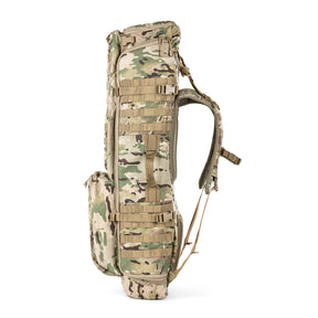 5.11 RUSH Sierra One, zaino tattico da 62L con telaio interno in alluminio e Nylon 500D/1050D, sistema MOLLE frontale e laterale per espansione modulare, scomparto principale imbottito.