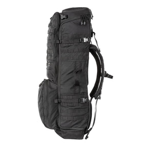 5.11 RUSH Sierra One, zaino tattico da 62L con telaio interno in alluminio e Nylon 500D/1050D, sistema MOLLE frontale e laterale per espansione modulare, scomparto principale imbottito.