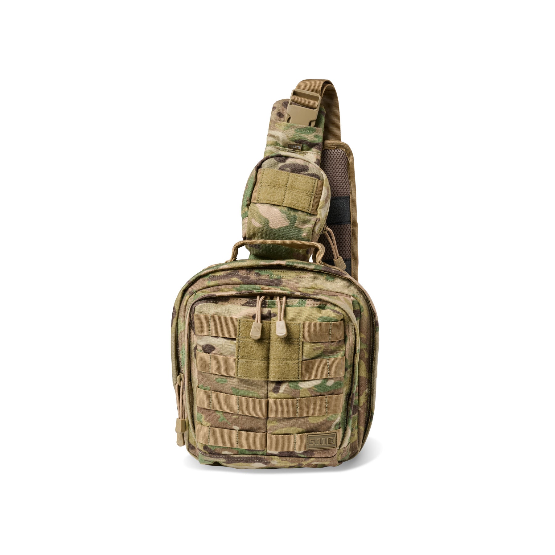 5.11 Tactical RUSH MOAB 6 Zaino monospalla ambidestro 11L in nylon 1050D. Design compatto con tasca CCW nascosta, scomparto occhiali foderato in pile e sistema MOLLE esteso. Compatibile Tier System per aggancio a zaini maggiori. Ideale per EDC, utility e operazioni rapide.