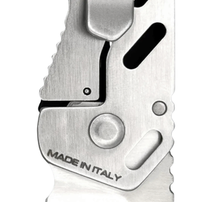 Extrema Ratio ANT Urban SF: Coltello chiudibile EDC compatto con lama sheepfoot in acciaio Bohler N690. Versione Urban caratterizzata da impugnatura in alluminio anticorodal anodizzato. Sistema di chiusura Frame Lock e struttura ultra-leggera per porto quotidiano.