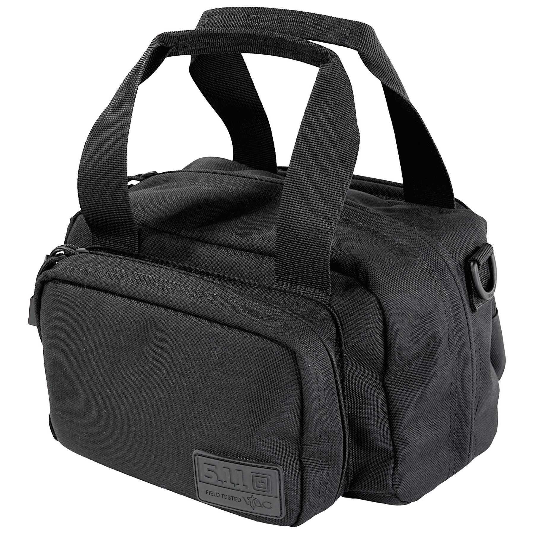 Borsa tattica 5.11 Small Kit Bag da 8 litri**, di colore nero, compatta e versatile per il trasporto di attrezzatura (Field Tested), con doppia maniglia superiore e tracolla a D per il trasporto