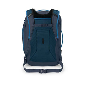 Osprey Transporter Travel Pack 44 zaino da viaggio da 44 litri con spallacci imbottiti, maniglia laterale e scomparti con cerniera in tessuto tecnico robusto. Ideale come bagaglio a mano per outdoor e trekking.