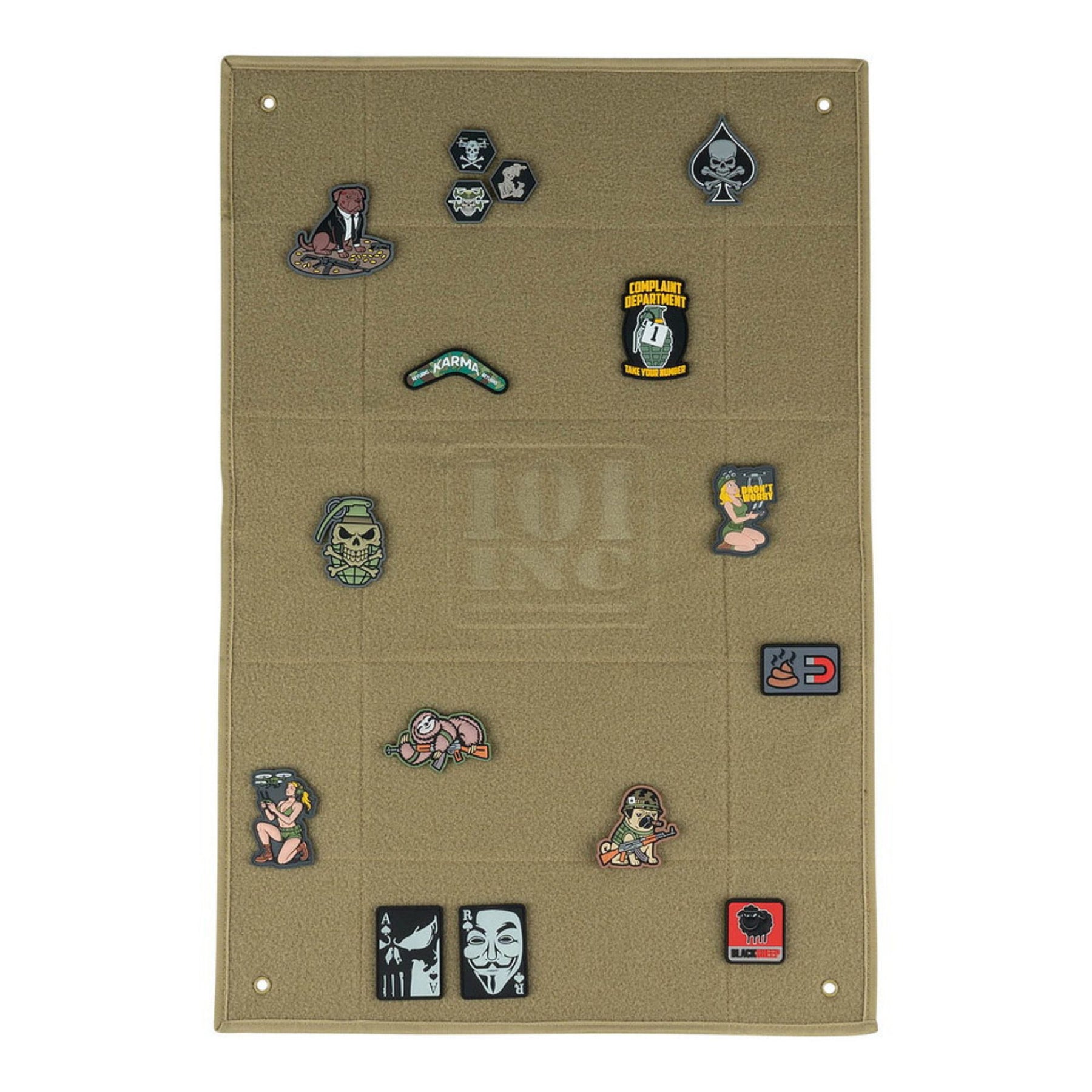 101 INC Patch Wall espositore in velcro per patch con  occhielli  per il fissaggio a parete ideale per organizzare ed esporre collezioni di patch