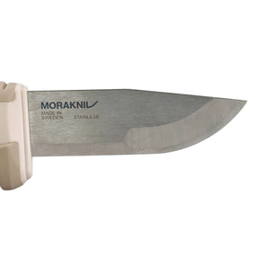 Morakniv Amberg Compact coltello a lama fissa compatto con profilo Scandi combinato, impugnatura ergonomica testurizzata ad alto grip con guardia salvadita e foro per cordino, ideale per outdoor, bushcraft ed escursionismo.