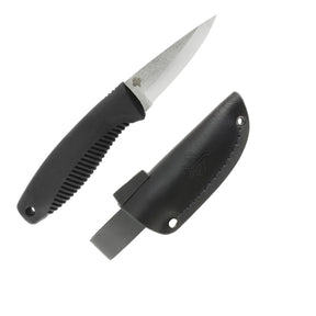 Peltonen M23 Ranger Cub N690 coltello a lama fissa compatto con lama in acciaio inossidabile, impugnatura ergonomica in TPE e fodero in cuoio o kydex per outdoor, bushcraft ed EDC.