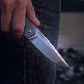 Extrema Ratio BFK Pixel coltello a lama fissa compatto con profilo tanto modificato,  impugnatura ergonomica scanalata e passante per cordino ideale per everyday carry tattico