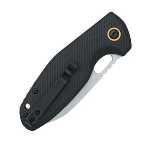 Black Fox Puffy coltello chiudibile EDC con lama drop point foro per apertura pollice blocco liner lock e clip da tasca reversibile per porto quotidiano e outdoor
