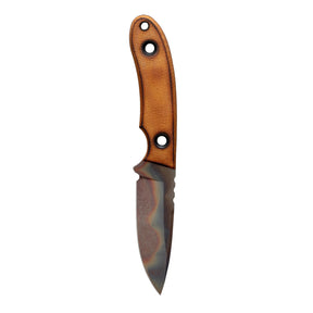 TRC Knives Kosmos Post Apo coltello a lama fissa in edizione limitata con finitura Apocalypse, guancette ergonomiche in micarta e foro per laccetto, ideale per bushcraft, outdoor ed escursionismo