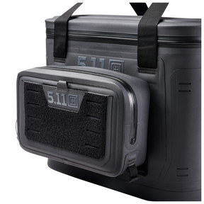 Pouch termica 5.11 ALLHAULA da 5 litri, nera, con pannello frontale in velcro e zip laterale, ideale per trasporto accessori su backpacco.it