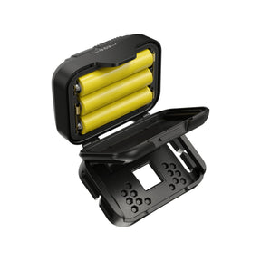 Nitecore HA13 torcia frontale compatta con triplo LED e fascia elastica regolabile con dettagli riflettenti, alimentazione IBRIDA. Collezione 2026.