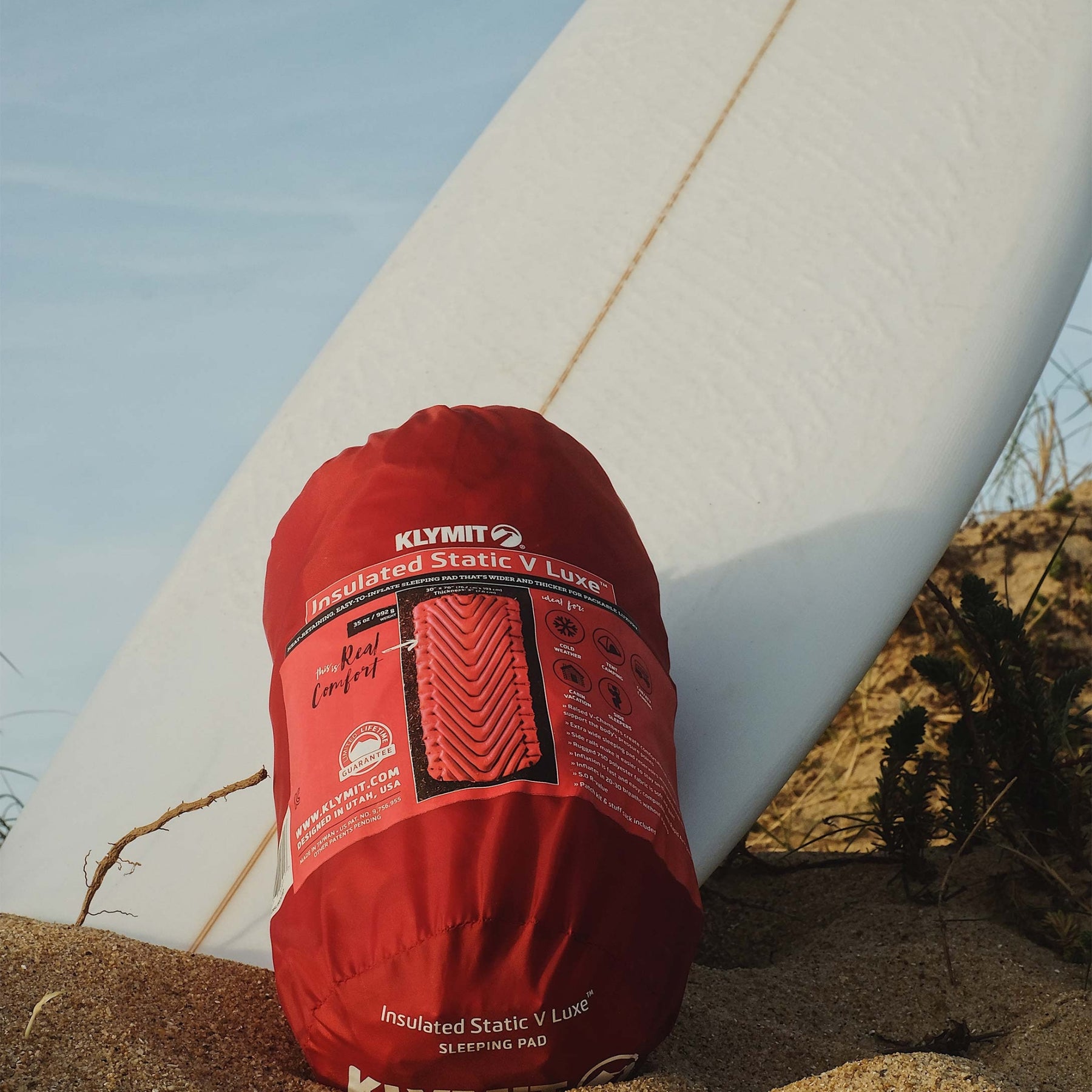 Klymit Insulated Static V Luxe Sleeping Pad materassino gonfiabile isolato con design a camere a V per outdoor 