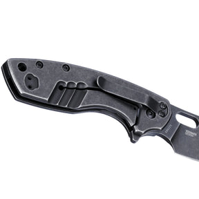 CRKT Pilar Large SS coltello chiudibile con lama sheepsfoot in acciaio 8Cr14MoV finitura stonewash, blocco frame lock e impugnatura in acciaio inox, ideale per EDC e utility outdoor.