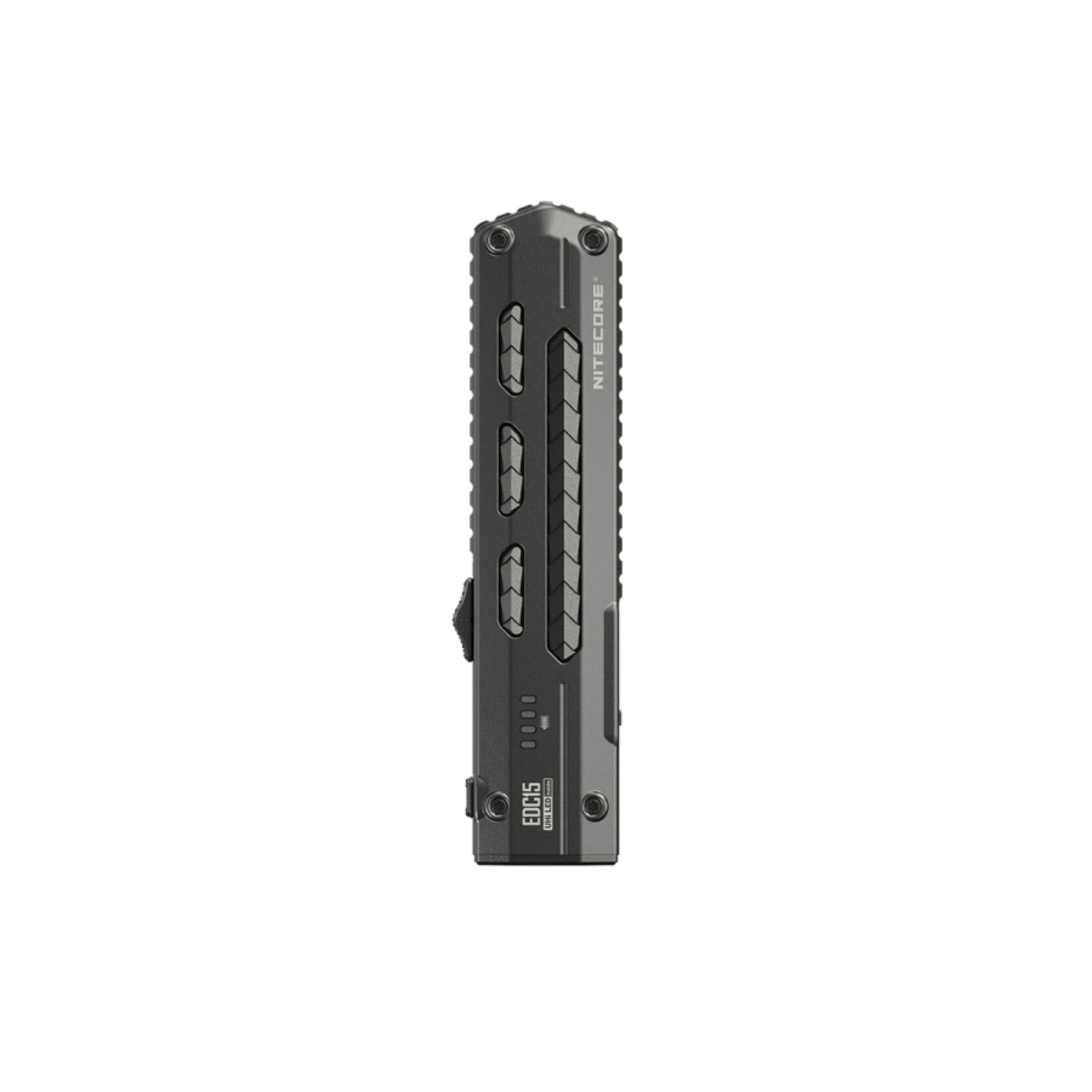 Nitecore EDC15 torcia tascabile ultra piatta da 1200 lumen con LED UHi 25, fascio fino a 208 metri e luce UV integrata, ricaricabile USB-C, ideale per everyday carry ed equipaggiamento tattico.