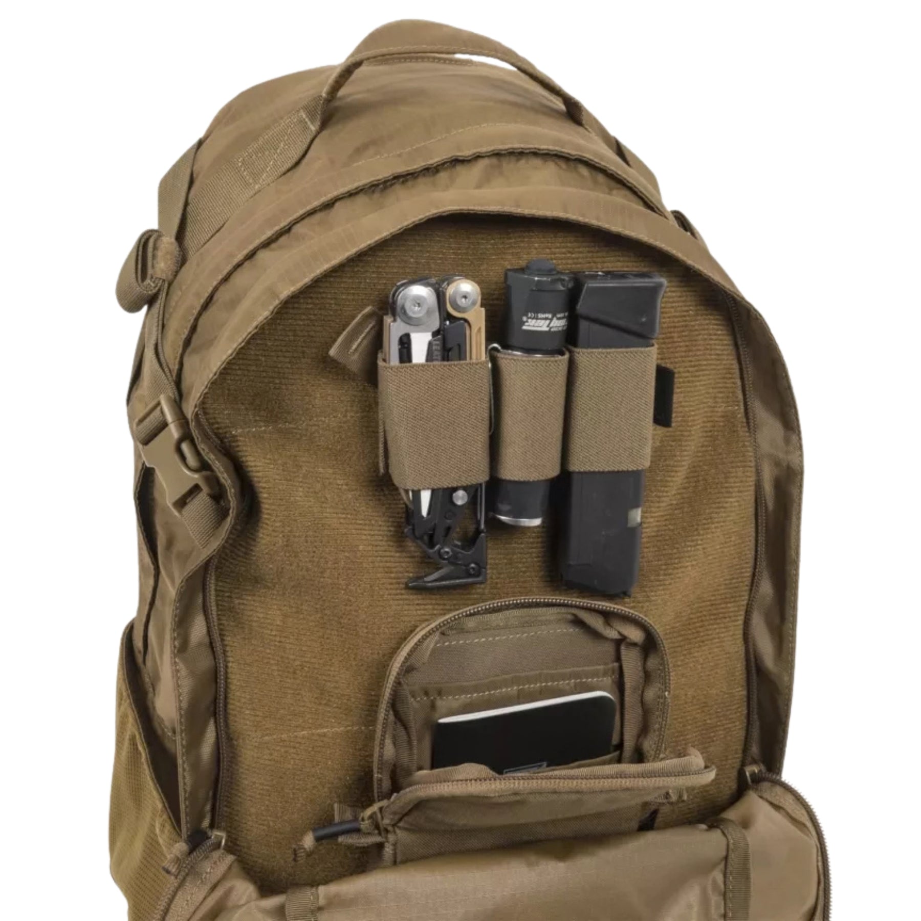 Helikon-Tex EDC Lite Backpack zaino leggero da 21 litri in nylon con cordino elastico frontale pannello a strappo tasche laterali in rete e spallacci anatomici ideale per uso quotidiano escursioni e outdoor