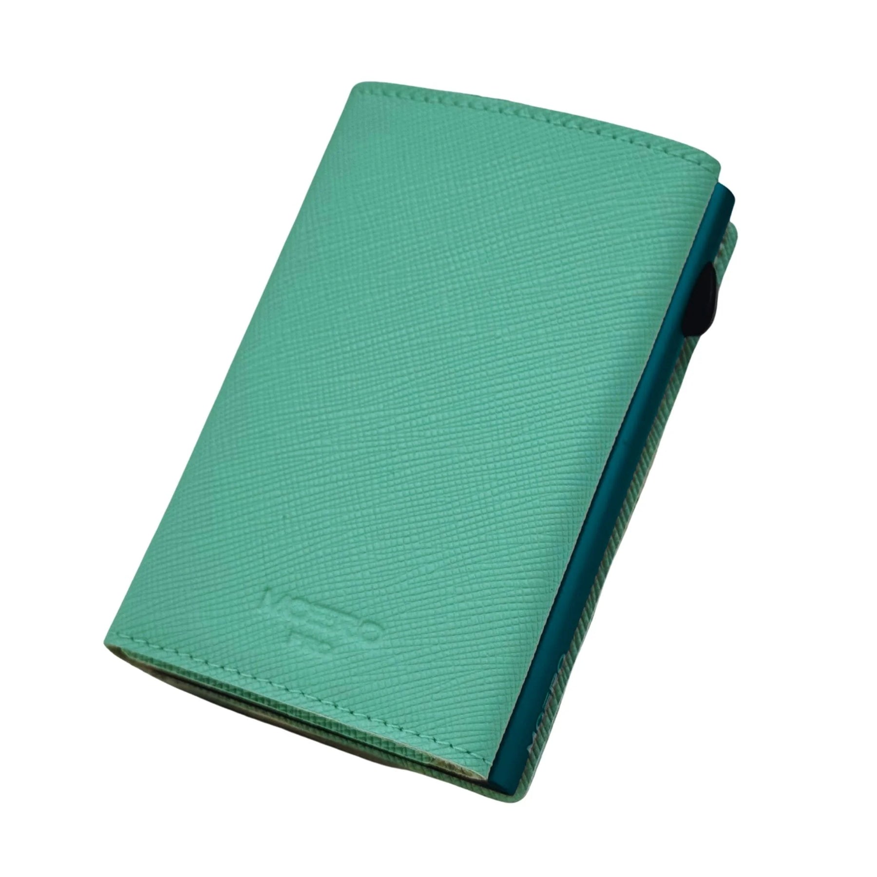 MOERO | PRO ZIP SAFFIANO AQUAMARINE - OIL GREEN- Portafoglio