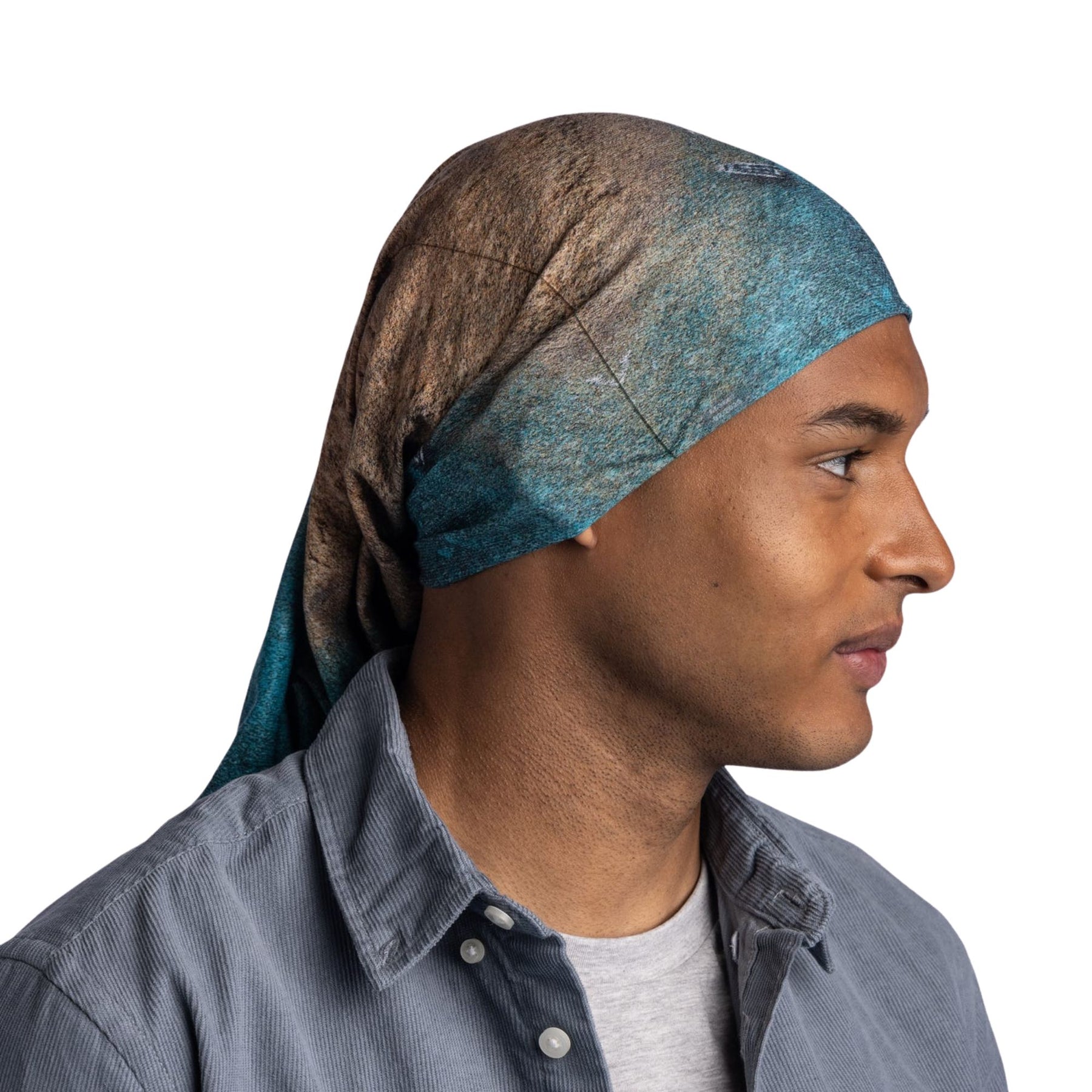Buff Coolnet UV White And Grey Patterns - Scaldacollo Multifunzione Unisex, Protezione Solare UPF 50+, Riciclato